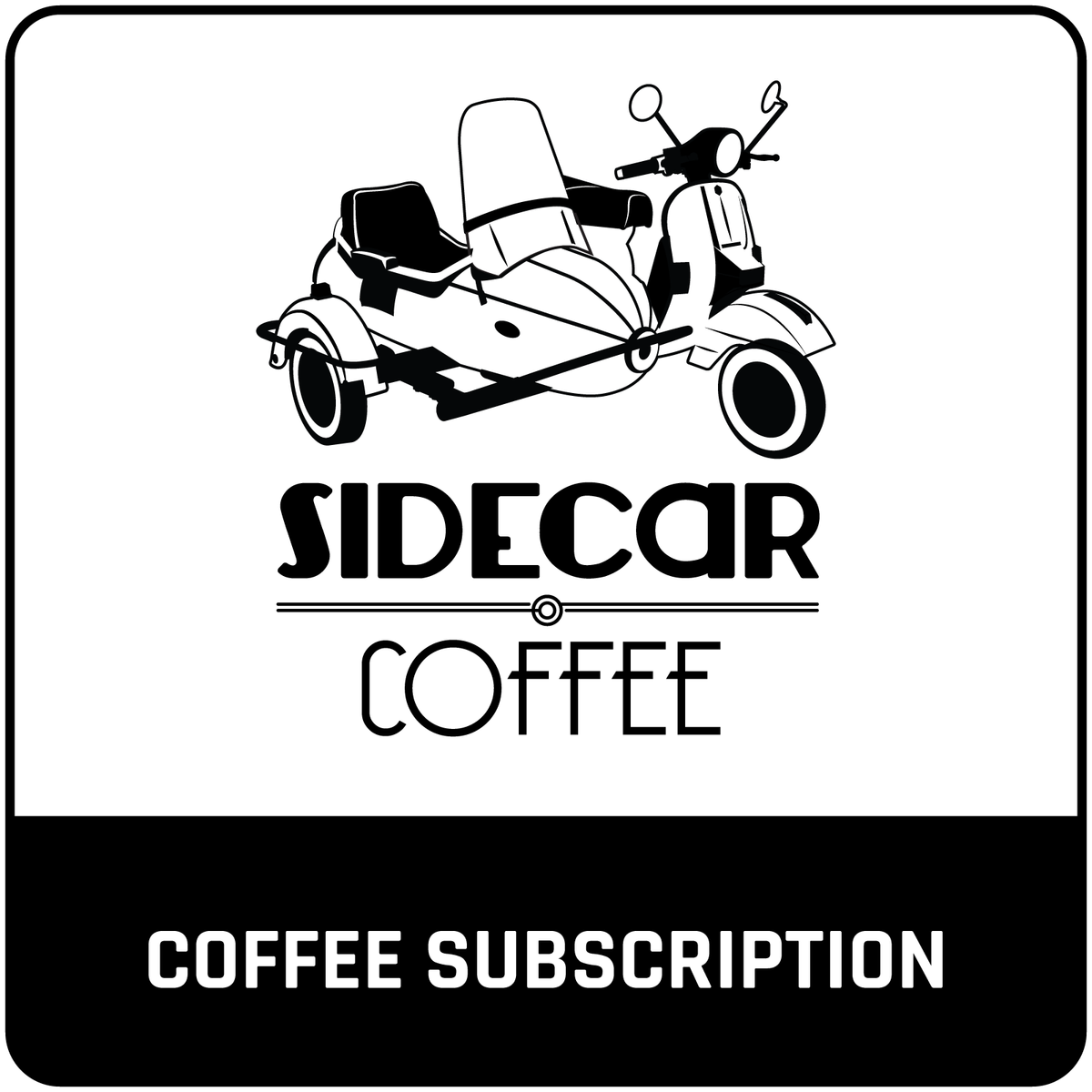 Sidecar Coffee Subscription label